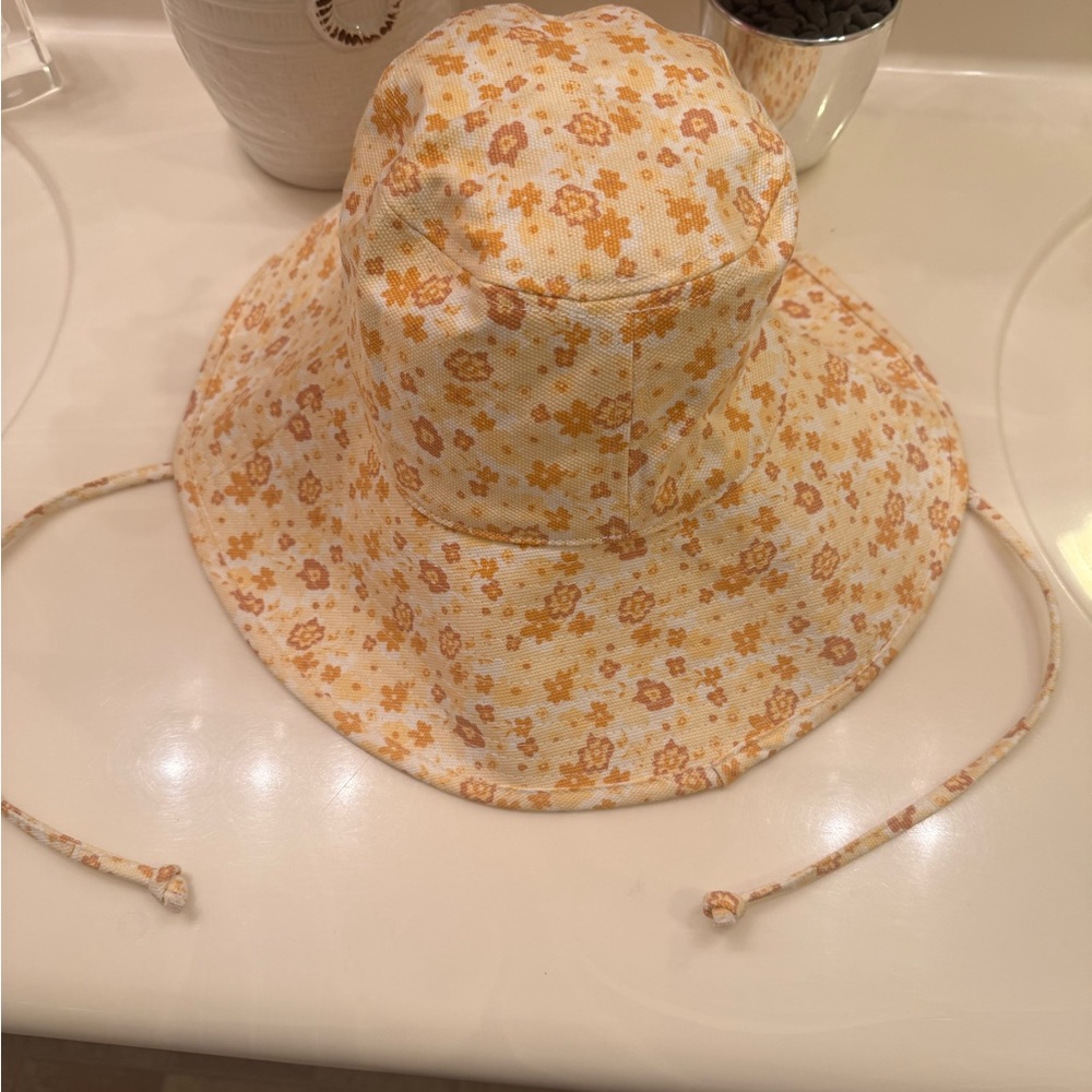 Lack Of Color Floral Bucket Hat Peach Bloom Festival Staples💯% Cotton Canvas NWT - Picture 9 of 16